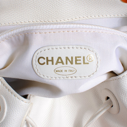 Chanel Caviar Tortoise CC Backpack White 7 of 9