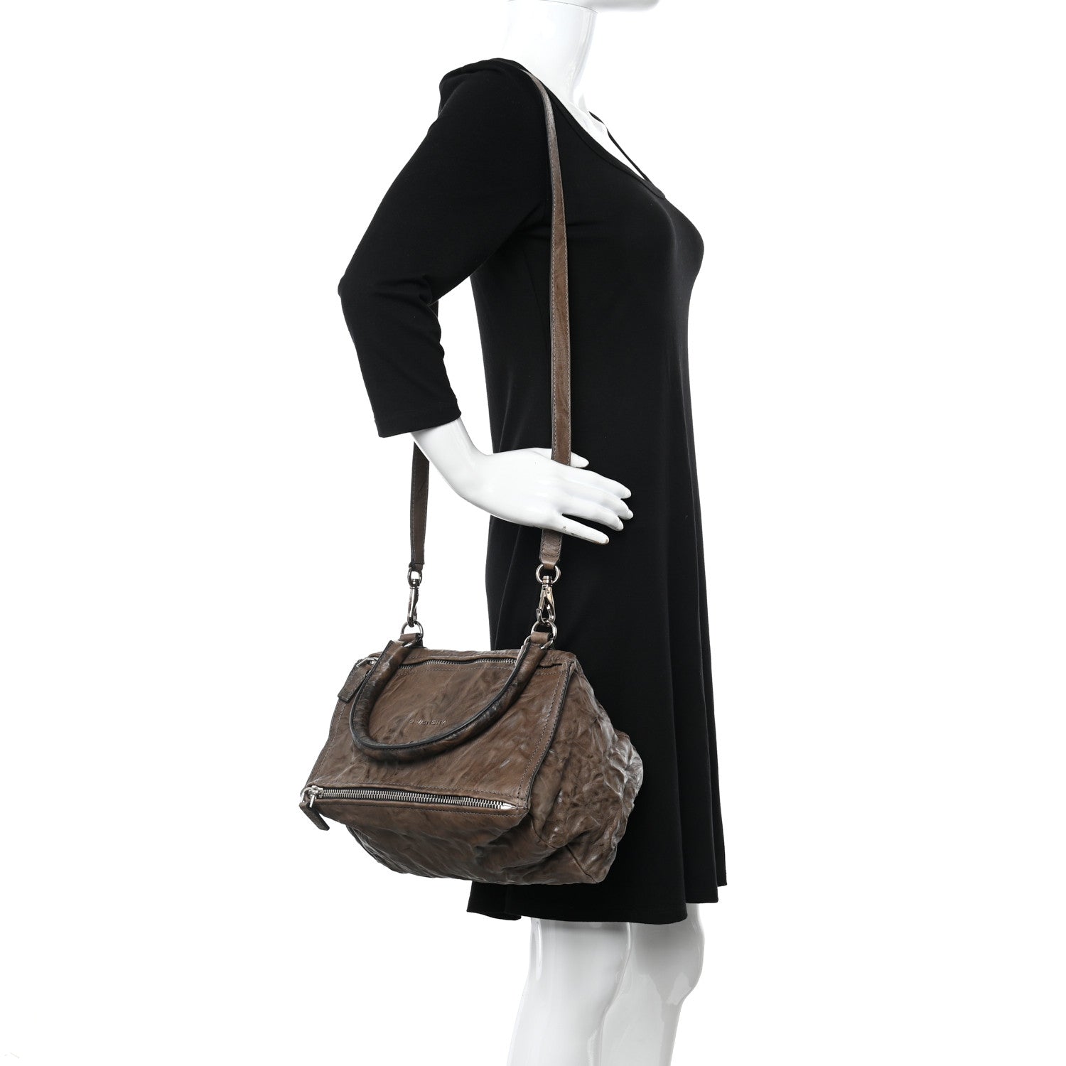 Givenchy Tumbled Sheepskin Small Pandora Brown 2 of 12