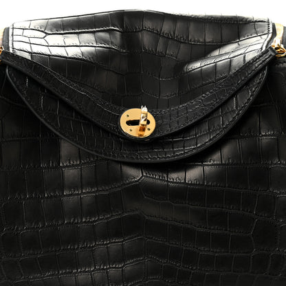 Hermes Matte Niloticus Crocodile Lindy 30 Black 8 of 10