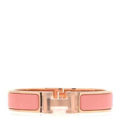 Hermes Enamel Narrow Clic Clac H Bracelet PM Rose Florida 1 of 6