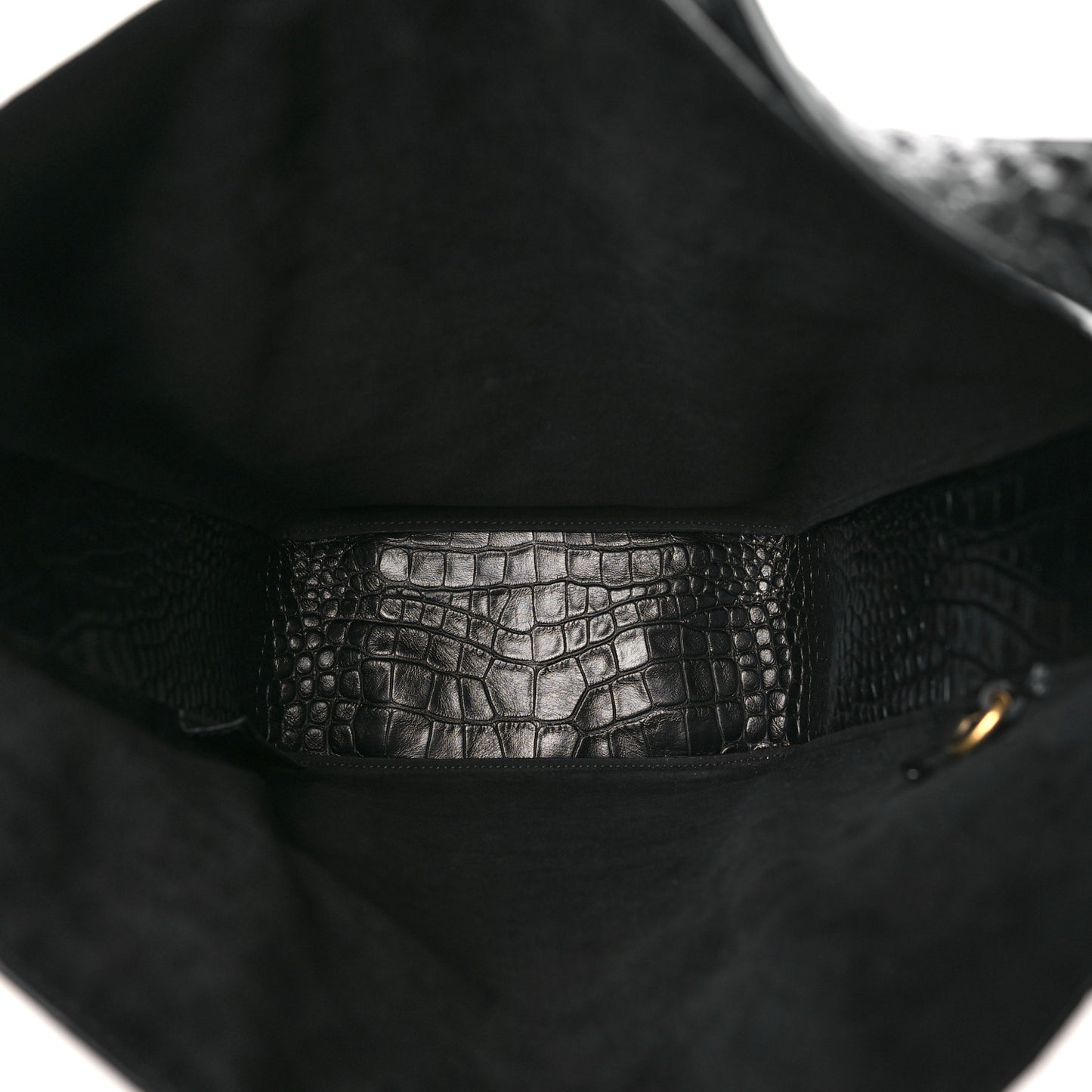 Extra Supple Calfskin Crocodile Embossed Small Tool 2.0 North-South Tote Black