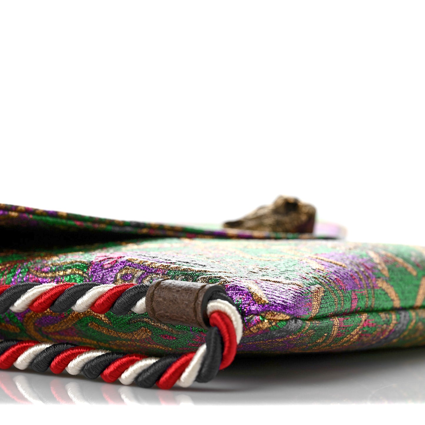 Brocade Animalier Bow Drawstring Backpack Multicolor