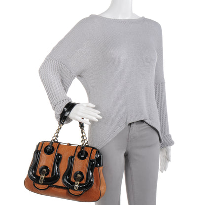 Fendi Nappa Patent B Bag Osso Black 2 of 9