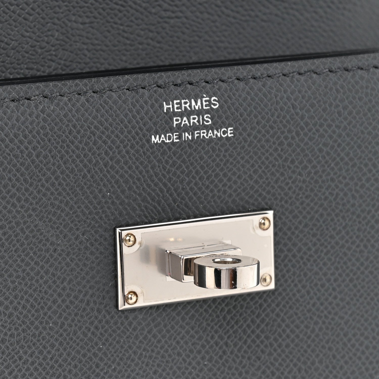 Hermes Madame Calfskin Kelly Pocket Slim Wallet Graphite 8 of 10