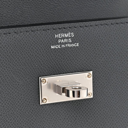 Hermes Madame Calfskin Kelly Pocket Slim Wallet Graphite 8 of 10