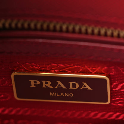Prada Saffiano Vernice Small Galleria Double Zip Rosso 6 of 11