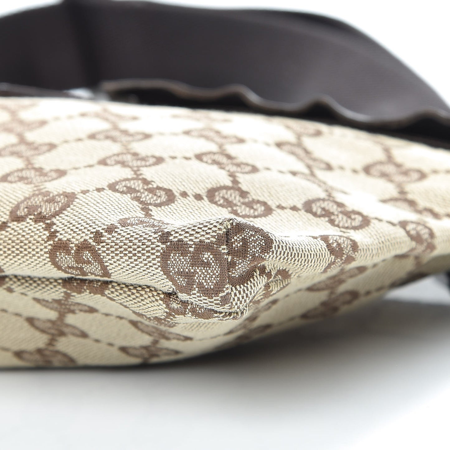 GG Monogram Double Pocket Belt Bag Dark Brown