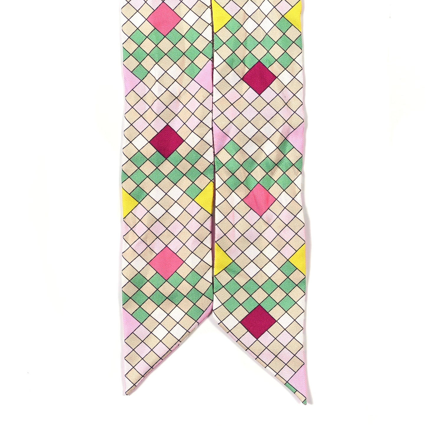 Silk Colliers De Chiens Remix Twilly Rose Vert Jaune