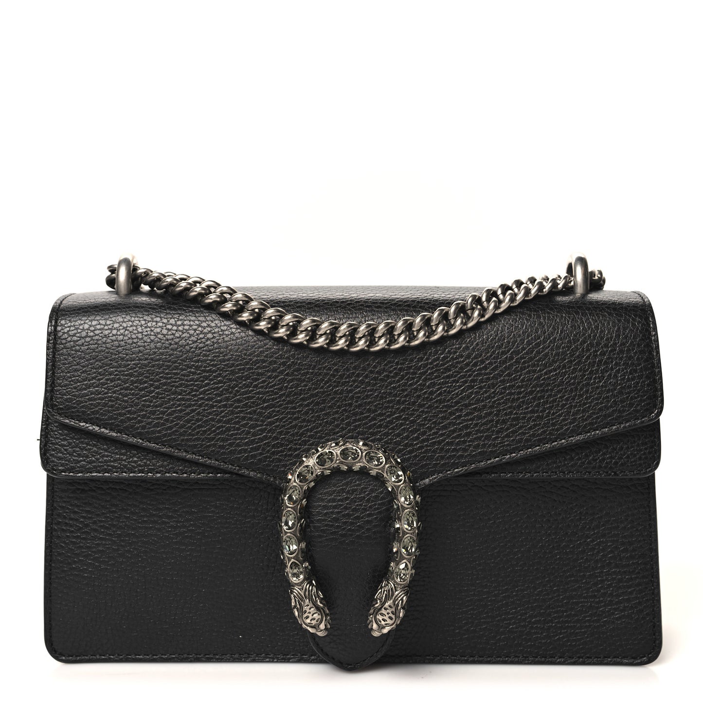 Pebbled Calfskin Small Dionysus Shoulder Bag Black