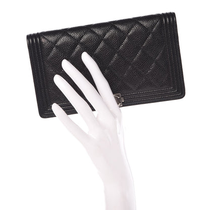 Chanel Caviar Quilted Boy Yen Wallet Black 2 of 9
