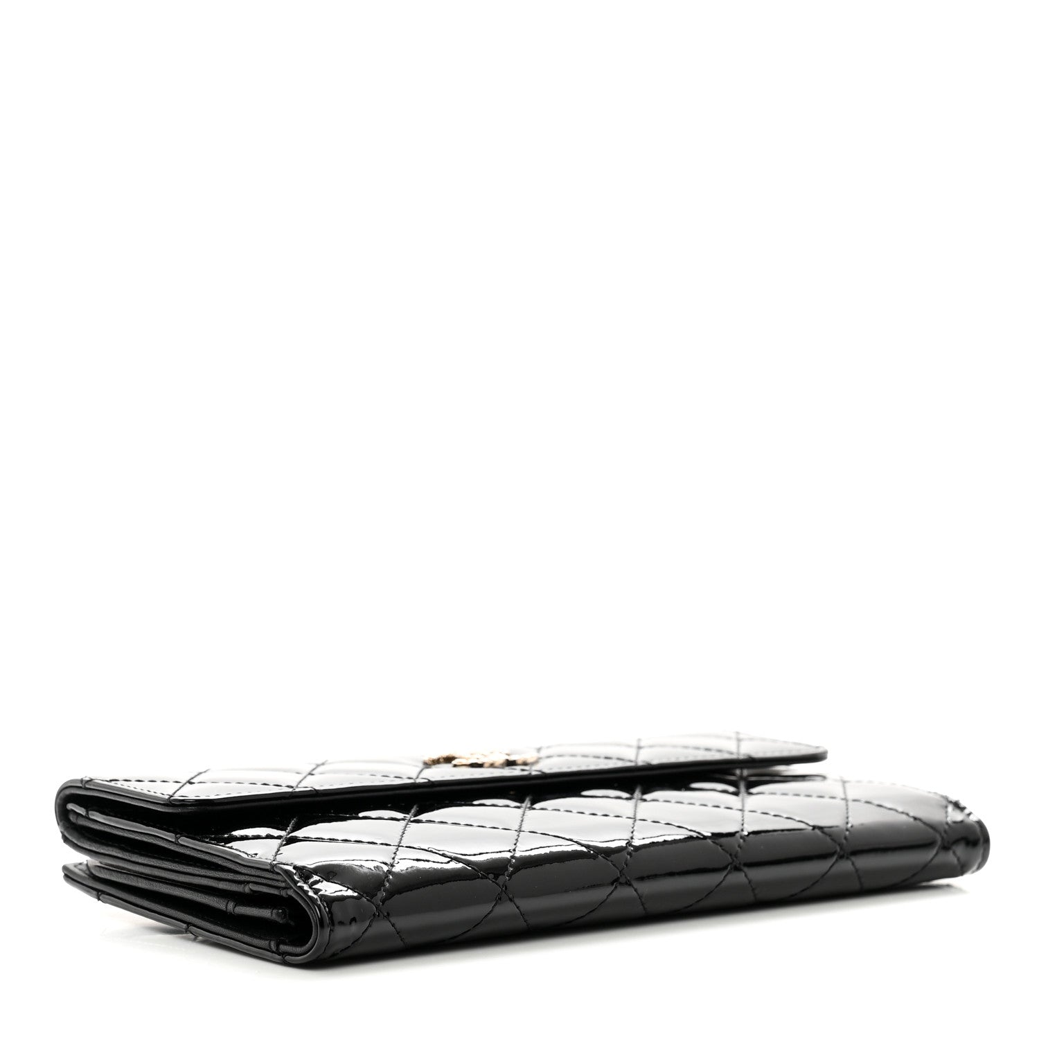 Chanel Patent Quilted Large Brilliant Flap Wallet Black 4 of 10