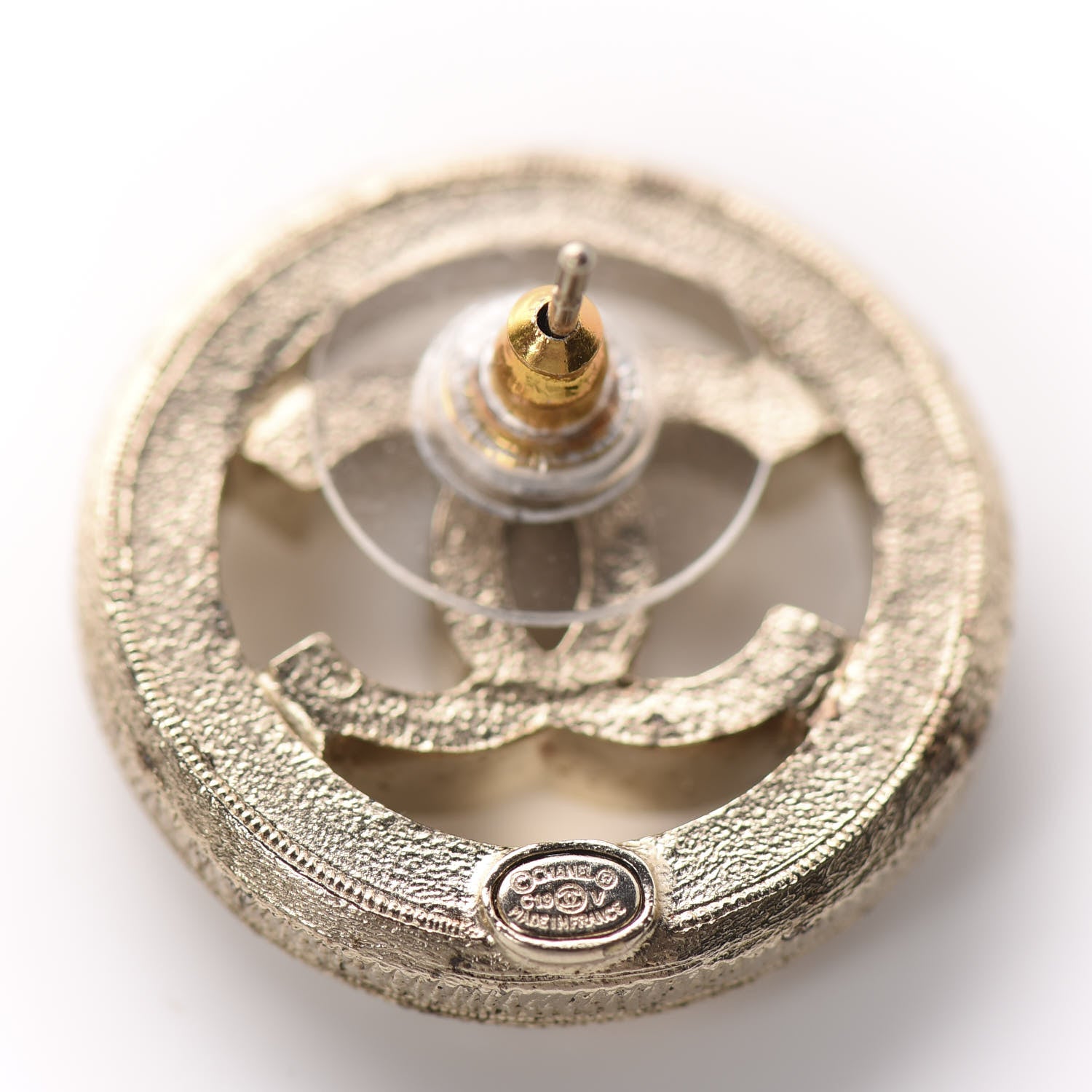 Chanel Pearl CC Round Earrings Gold 4 of 5