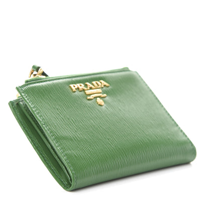 Prada Vitello Move Zip Coin Case Wallet Verde 4 of 6