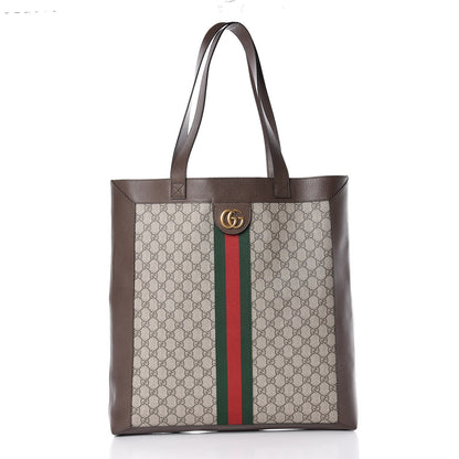 Gucci GG Supreme Monogram Web Large Ophidia Vertical Shopping Tote Brown 3 of 10