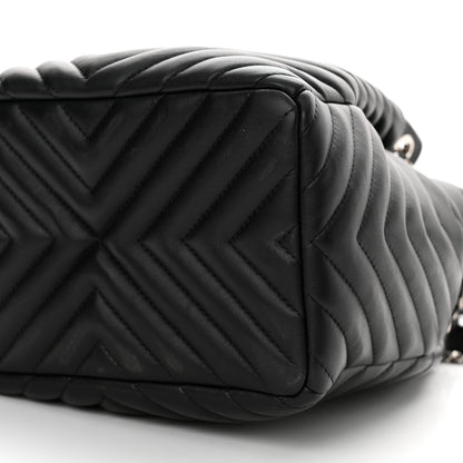 Chanel Lambskin Chevron Small Urban Spirit Drawstring Bag Black 10 of 11