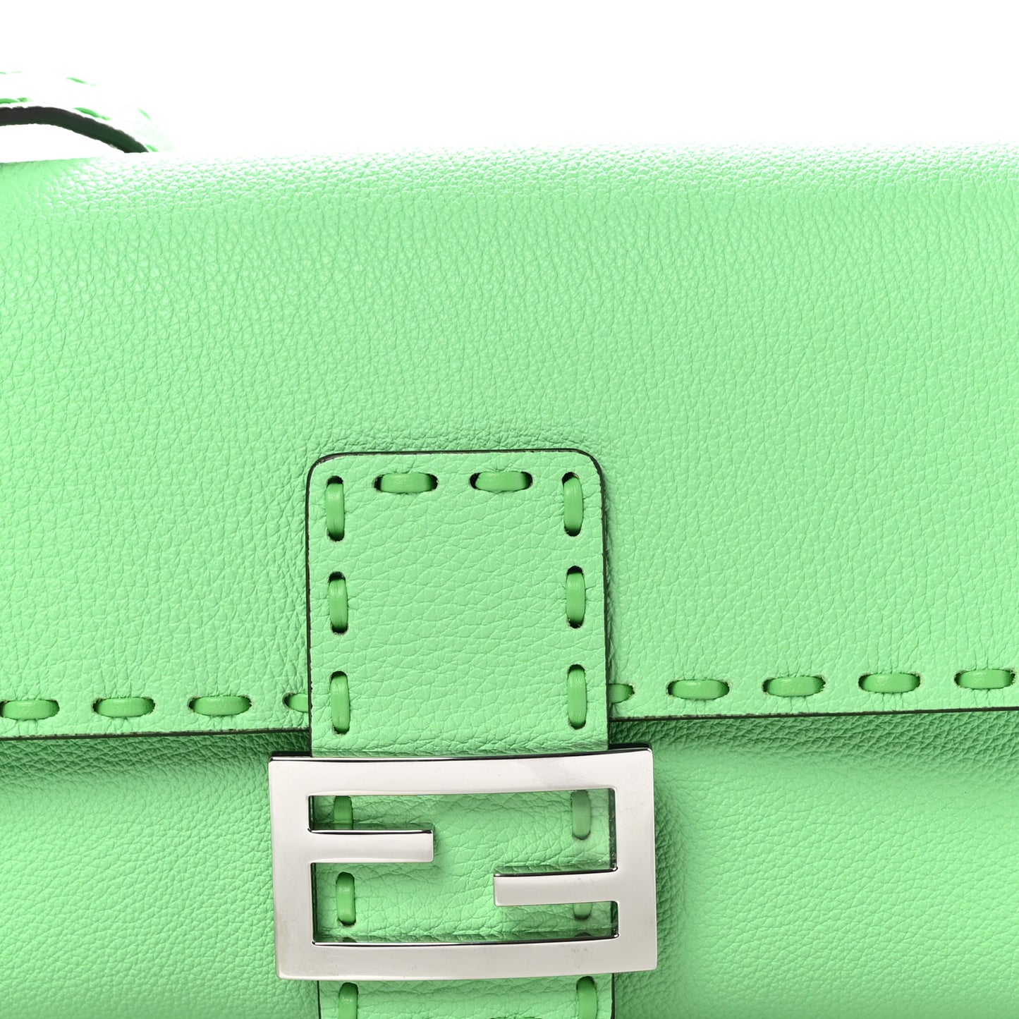 Cuoio Roma Sellerissima Nappa Sintetica Tape Stitch Baguette Edamame