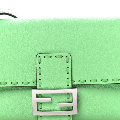 Fendi Cuoio Roma Sellerissima Nappa Sintetica Tape Stitch Baguette Edamame 8 of 10