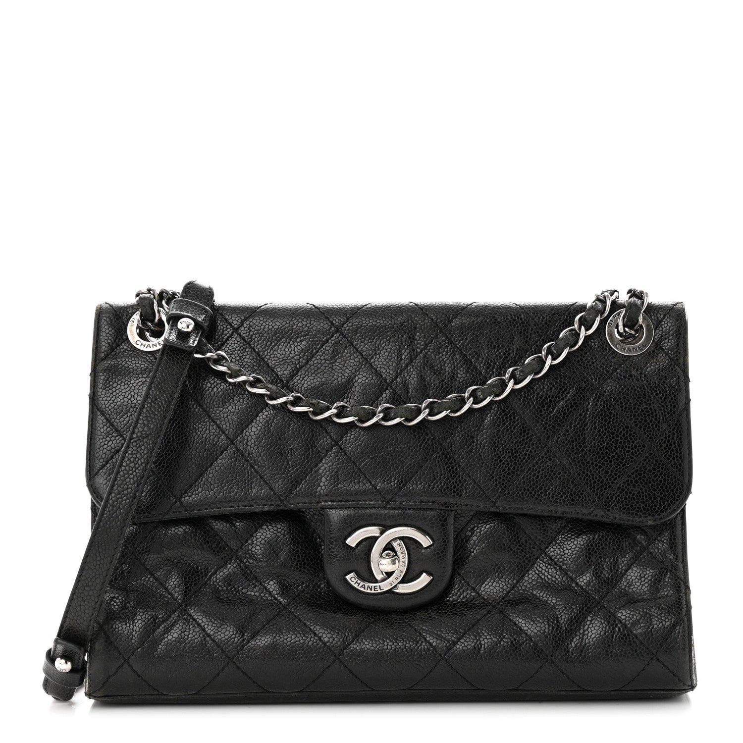 Chanel Crumpled Grained Calfskin Medium CC Crave Flap Black 1 of 14
