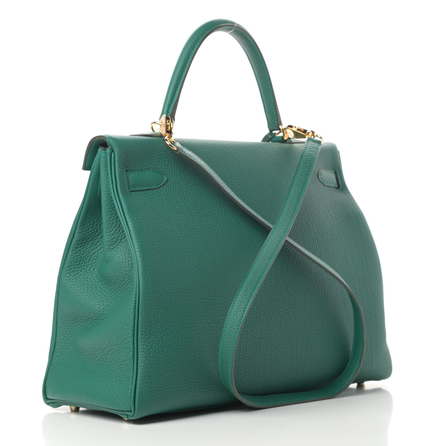 Hermes Togo Kelly Retourne 35 Malachite 3 of 10