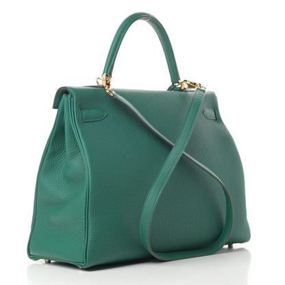 Hermes Togo Kelly Retourne 35 Malachite 3 of 10