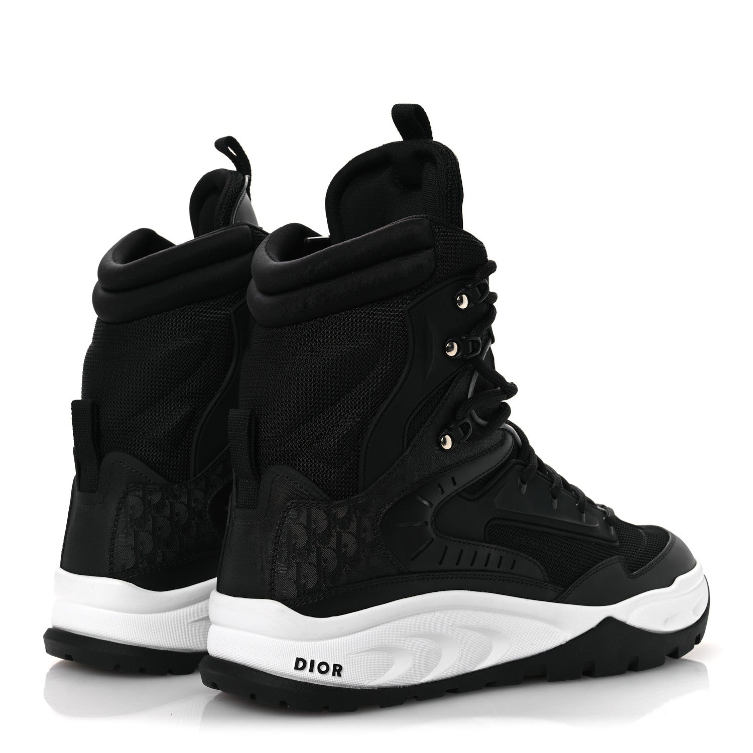 Christian Dior Calfskin Nylon Oblique Mens Snow Ankle Boot 42 Black 5 of 11