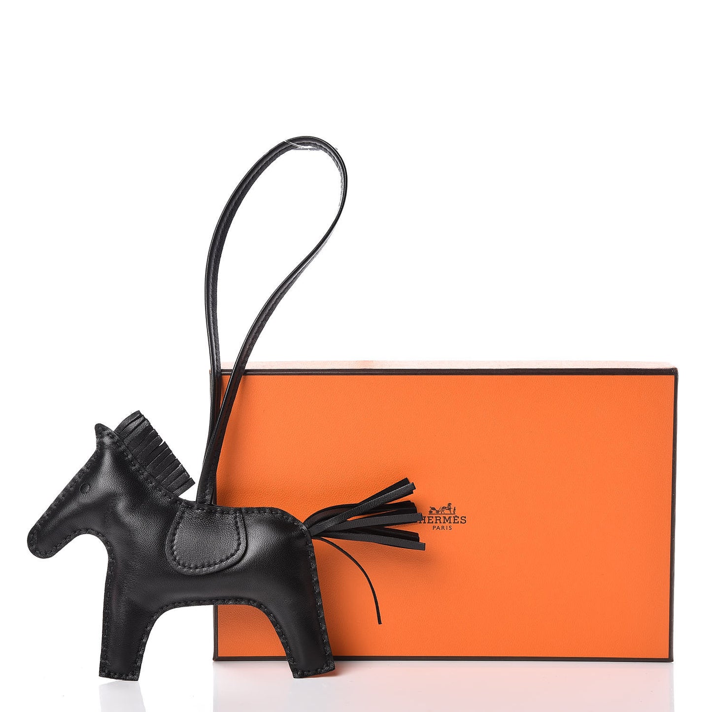 Milo Lambskin Grigri Rodeo Horse Bag Charm MM So Black