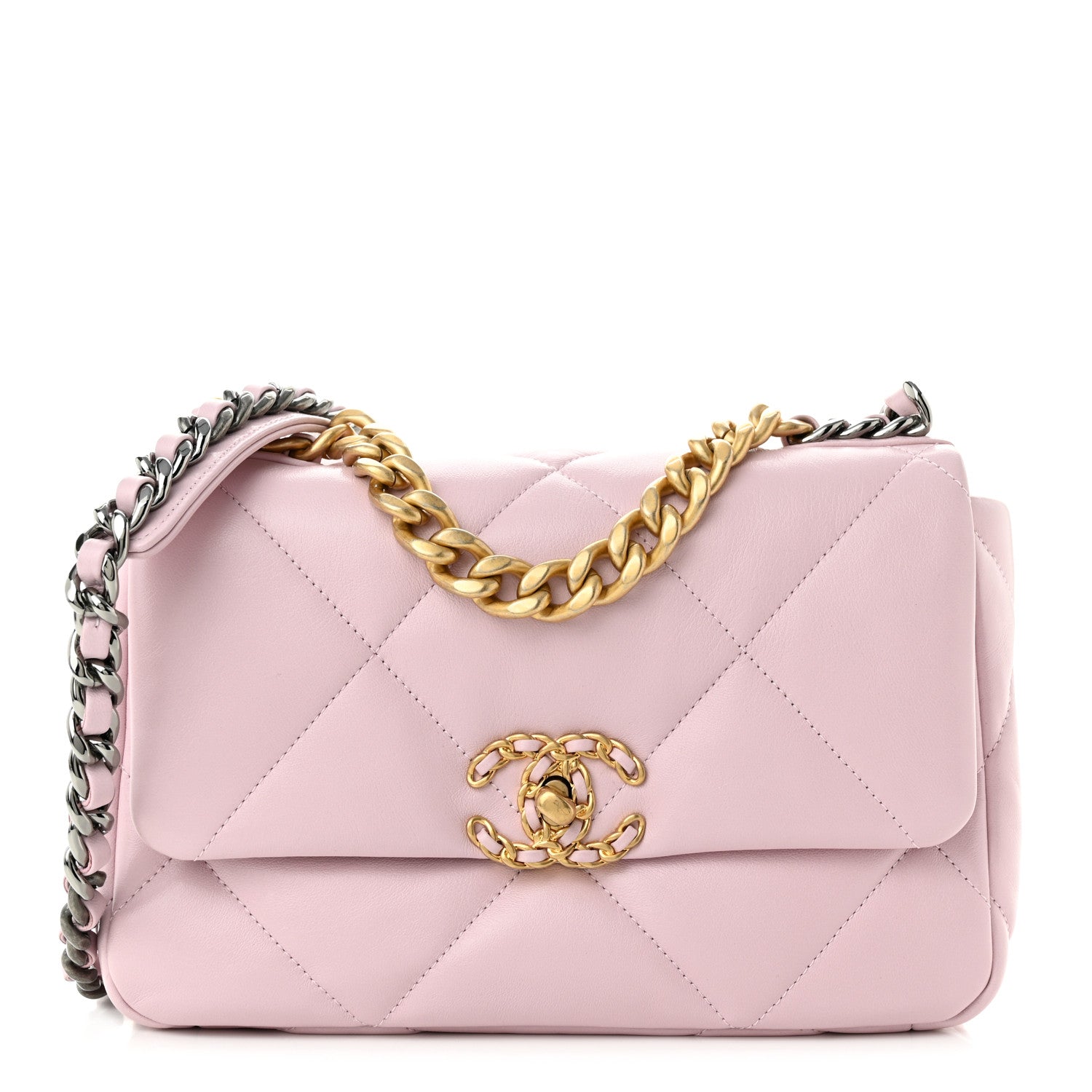 Chanel Lambskin Quilted Medium Chanel 19 Flap Light Pink 1 of 10