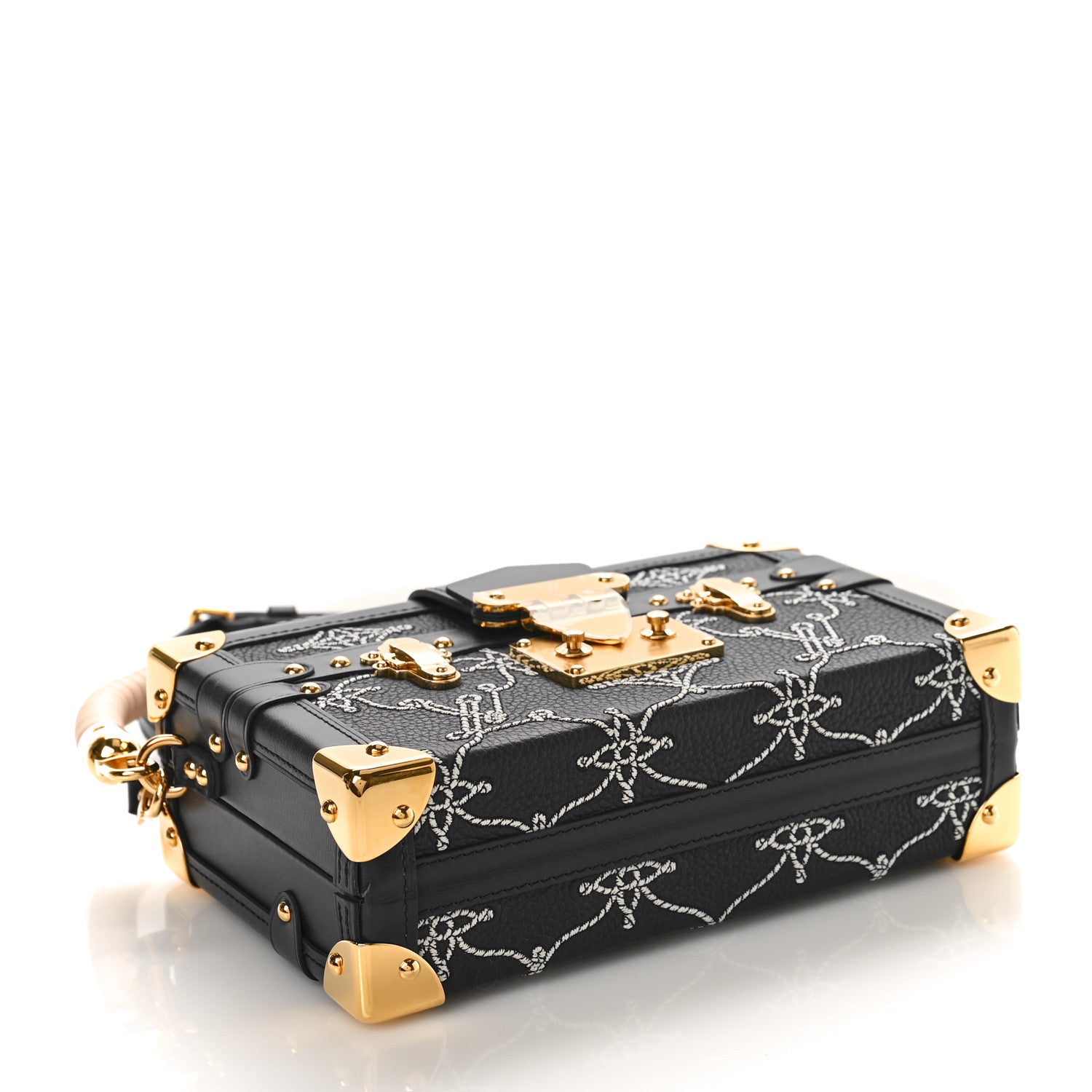 Louis Vuitton Calfskin Nautical Monogram Petite Malle Navy Blue 4 of 8
