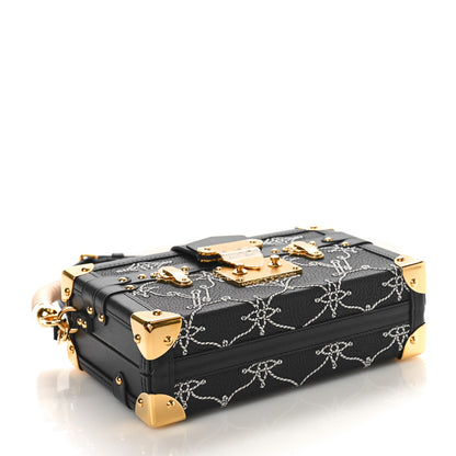 Louis Vuitton Calfskin Nautical Monogram Petite Malle Navy Blue 4 of 8