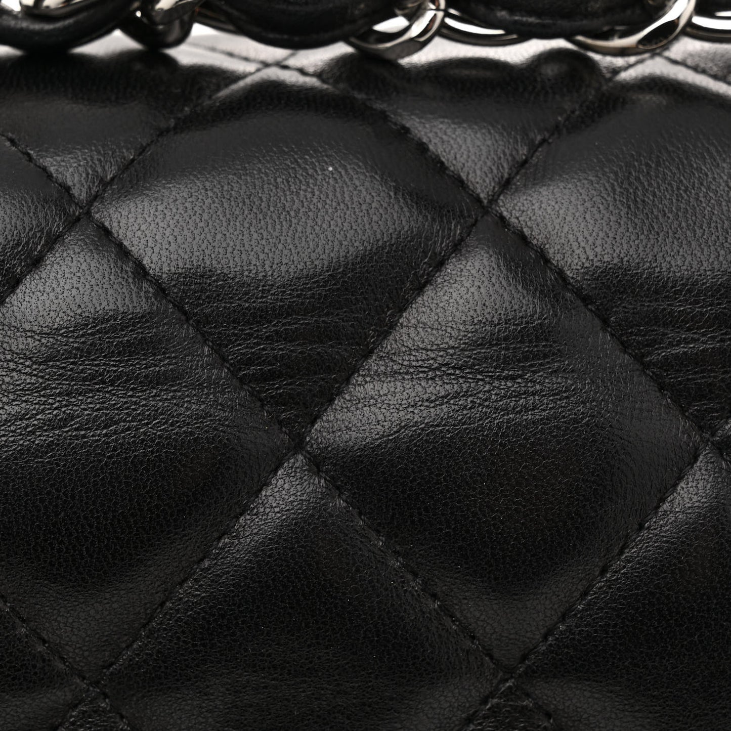 Lambskin Quilted Jumbo Single Flap Black