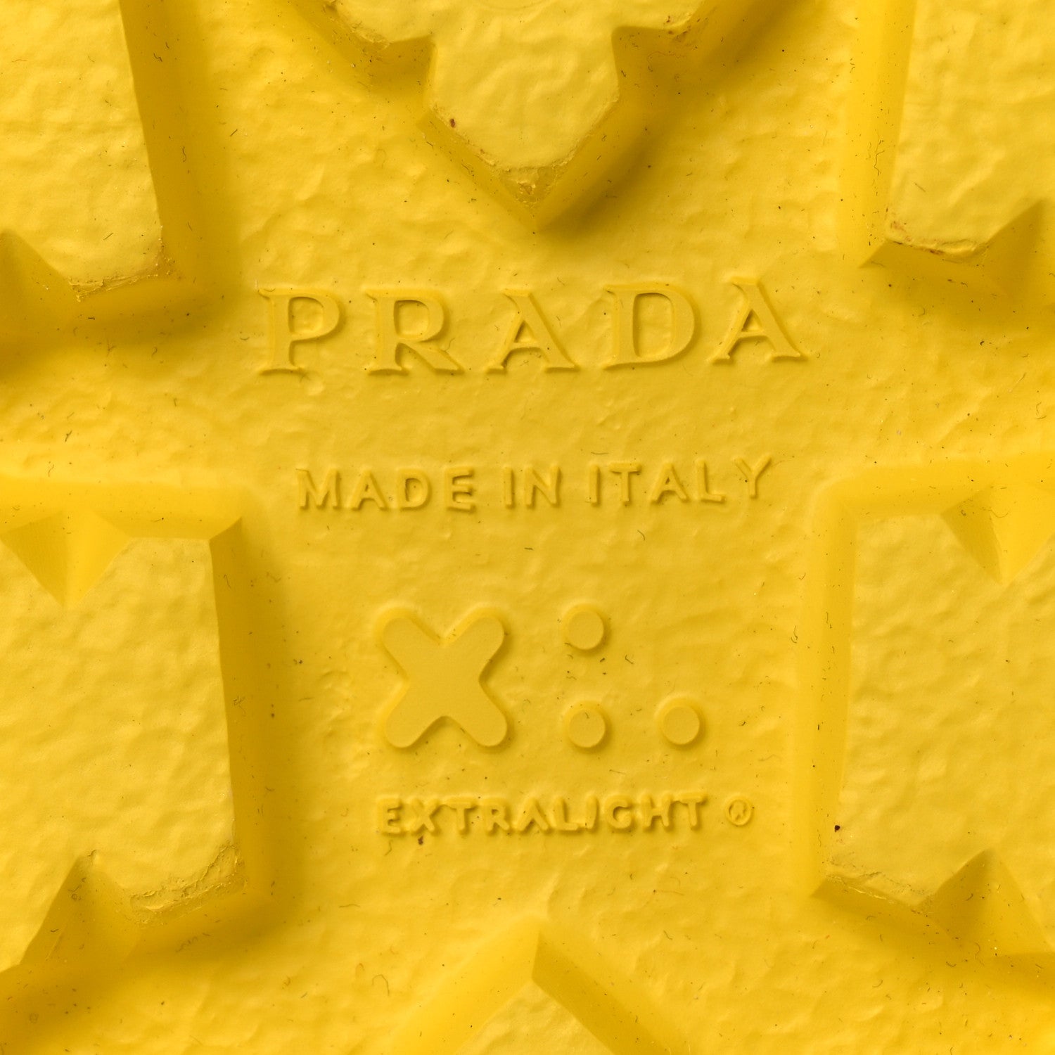 Prada EVA Rubber Triangle Logo Embossed Womens Lug Sole 20mm Slide Sandals 41 Sole 8 of 10
