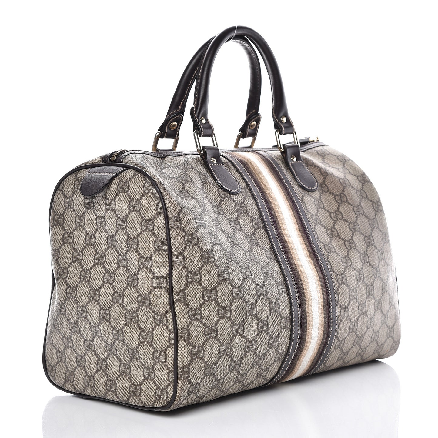 GG Plus Monogram Web Medium Joy Boston Dark Brown