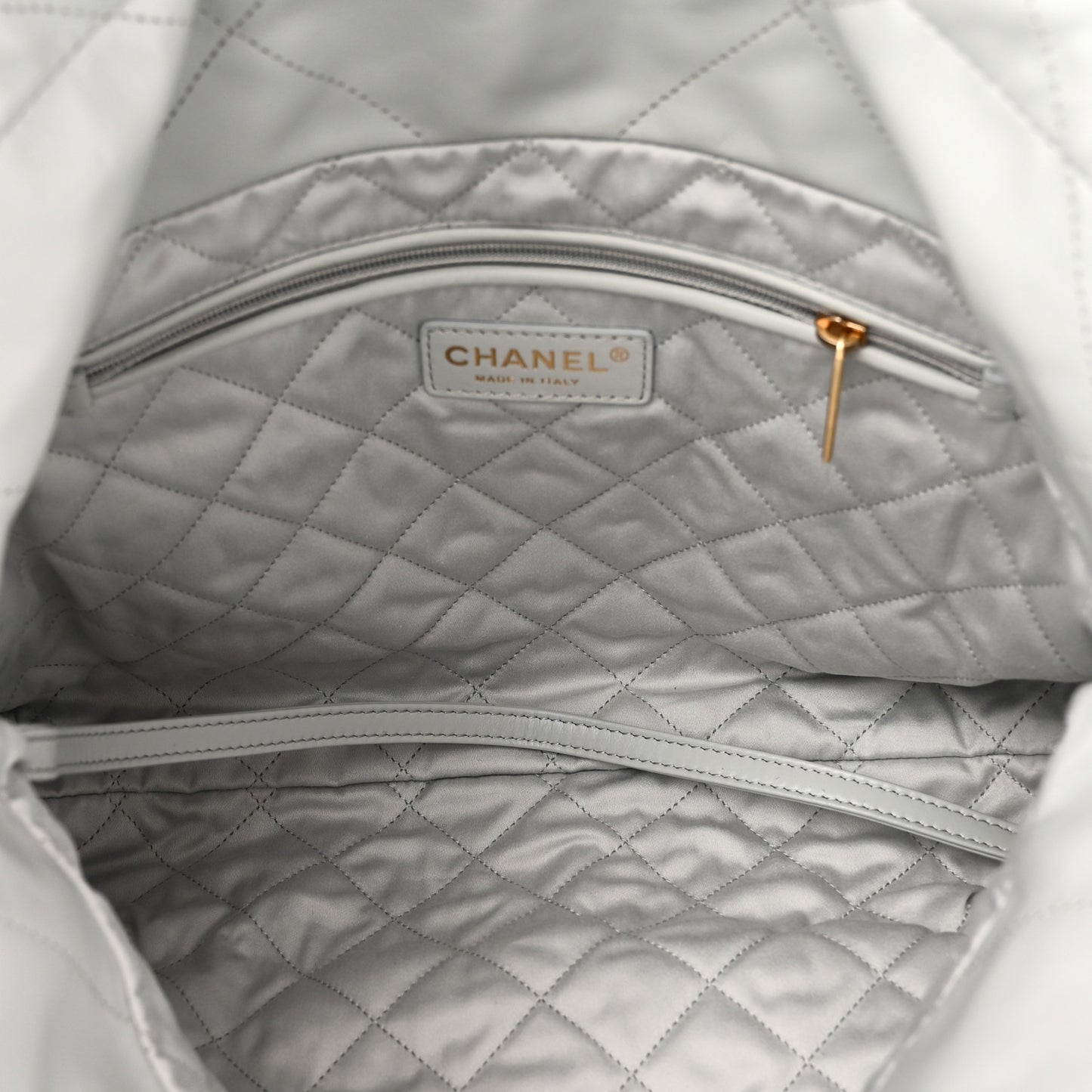 Shiny Calfskin Quilted Small Chanel 22 Light Blue