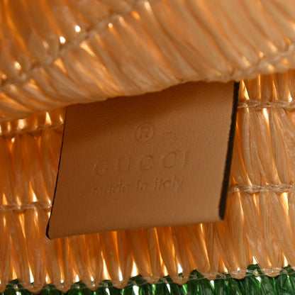Gucci Raffia Linen Web Cestino Tote Bag 6 of 11