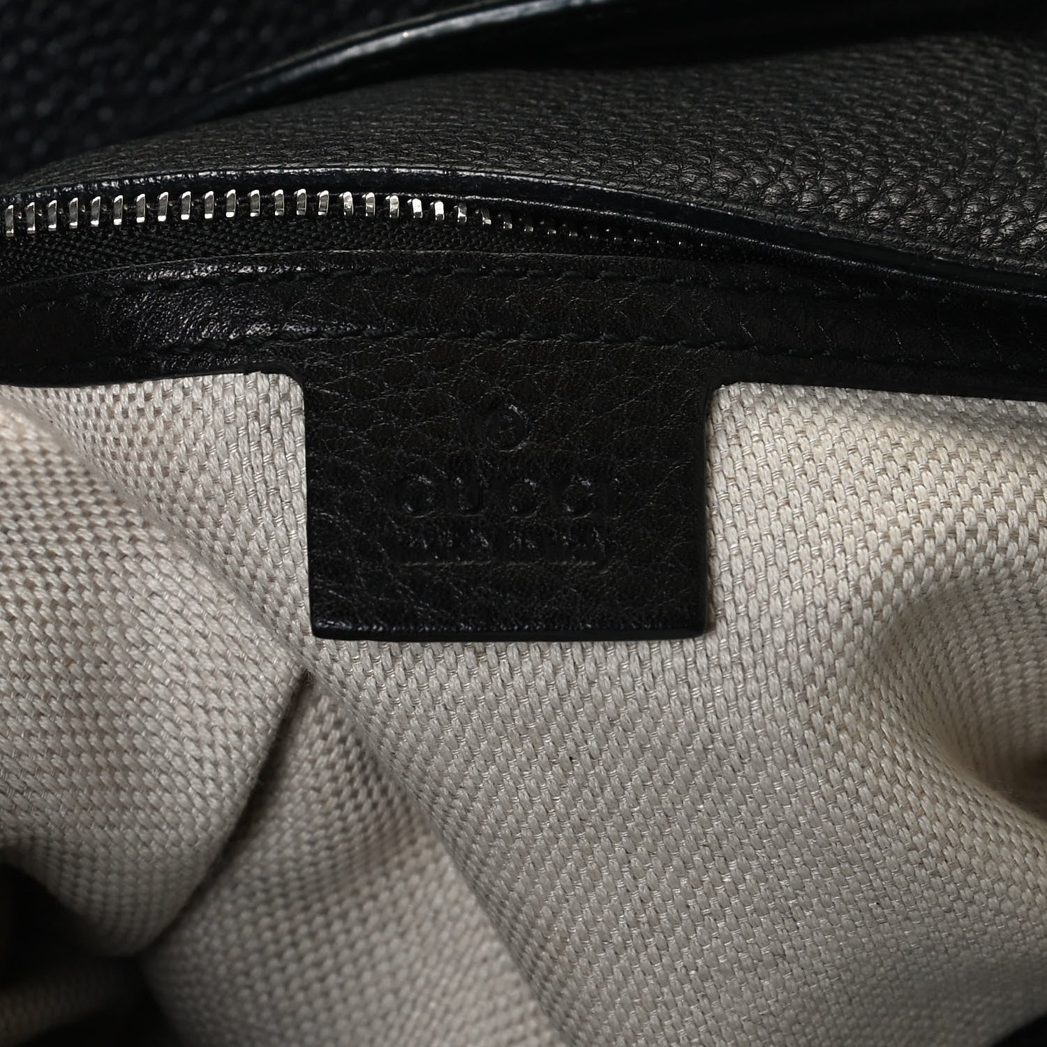 Gucci Pebbled Calfskin Studded Medium Soho Chain Shoulder Bag Black 6 of 11