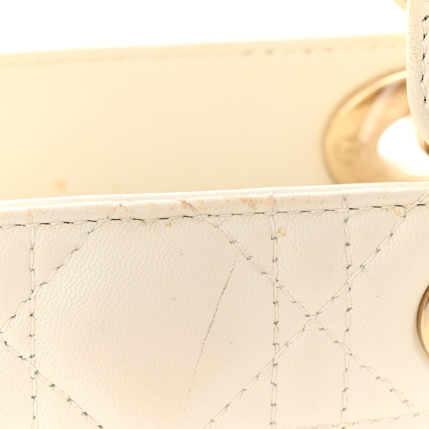 Lambskin Cannage Small My ABCDior Lady Dior White