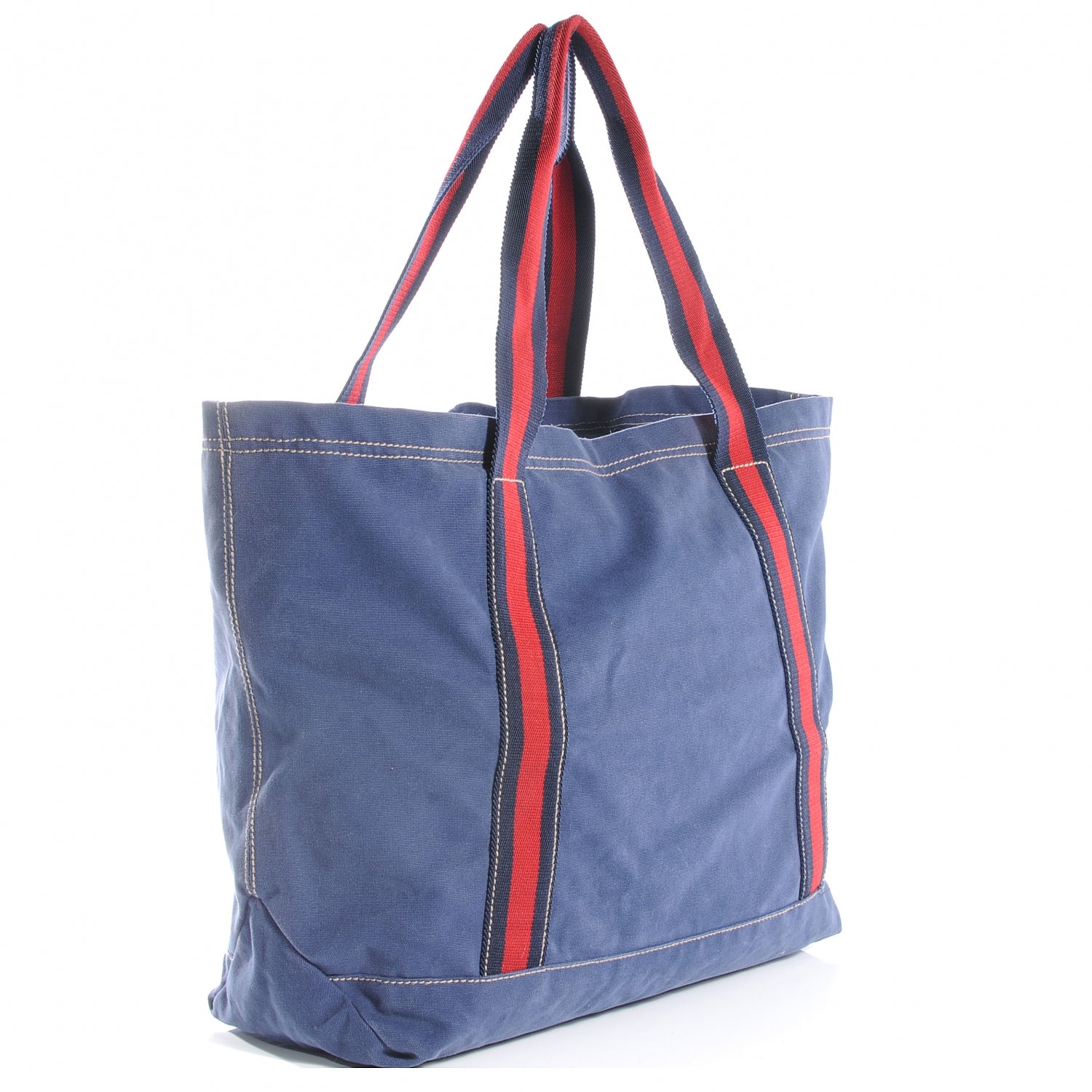 Gucci Canvas Web Signature Tote Blue 3 of 7