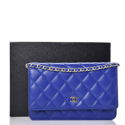 Chanel Lambskin Quilted Wallet On Chain WOC Blue Fonce 11 of 11
