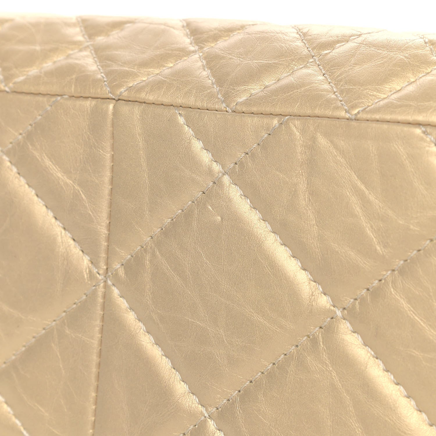 Chanel Metallic Aged Calfskin Quilted Reissue 2.55 Tote Light Gold 5 of 5
