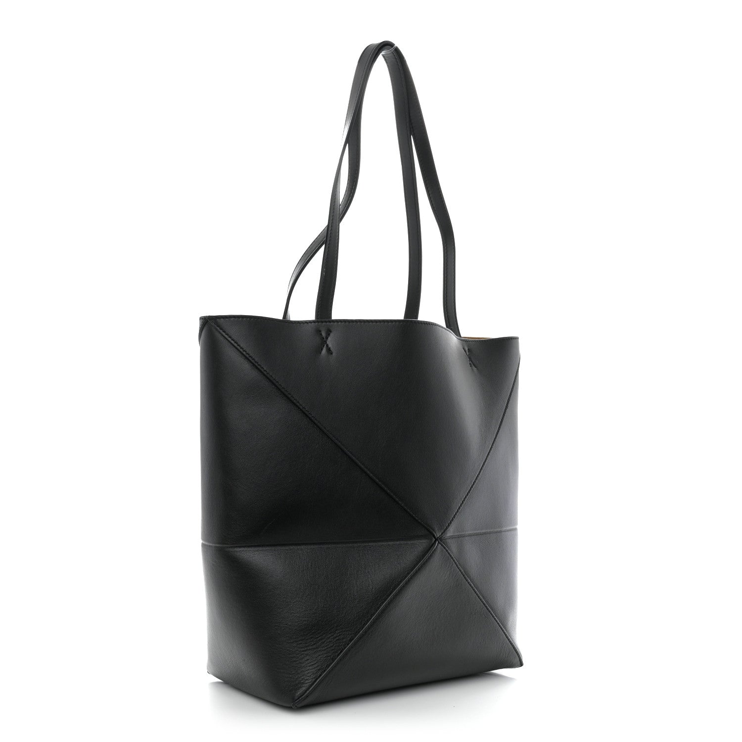 Loewe Shiny Calfskin Medium Puzzle Fold Tote Black 3 of 12