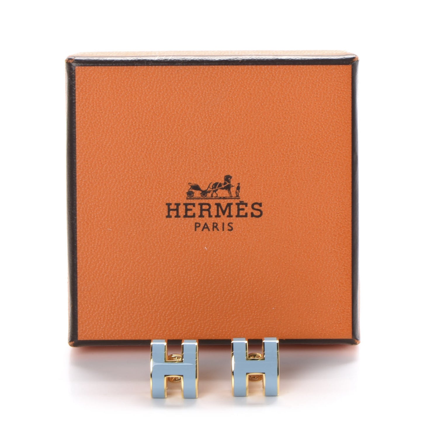 Gold Lacquered Pop H Earrings Celeste