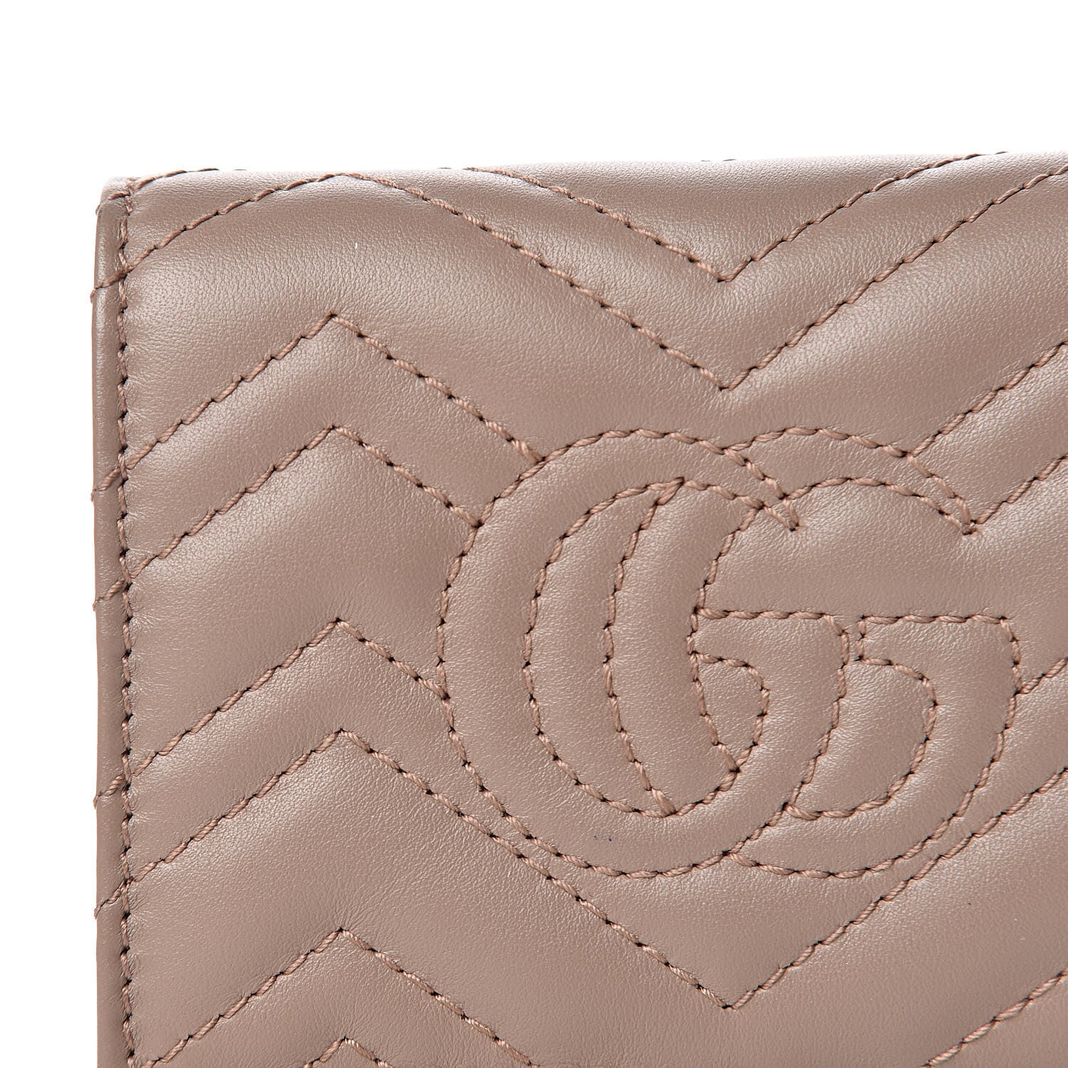 Gucci Calfskin Matelasse GG Marmont Card Case Wallet Porcelain Rose 11 of 11