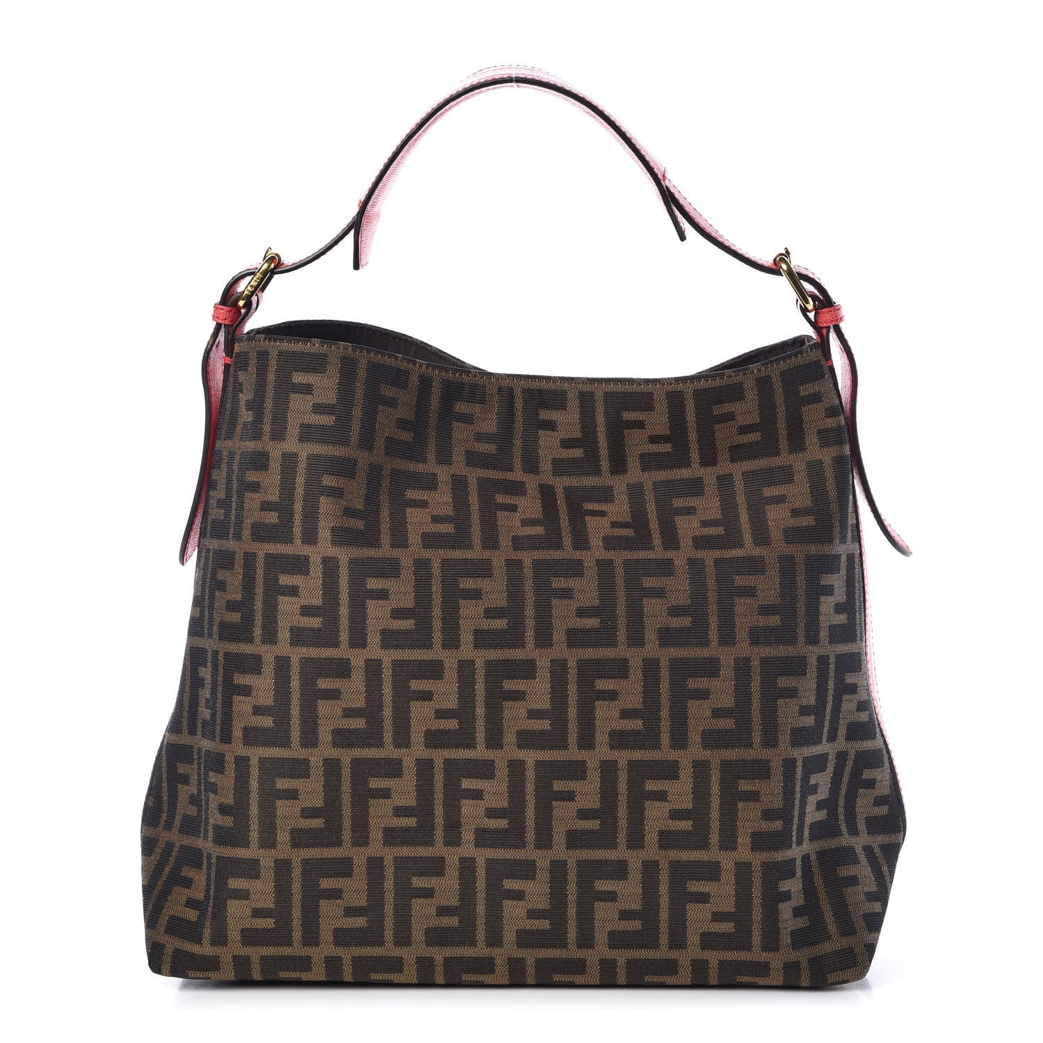 Fendi Zucca Vitello Elite Small Hobo Tobacco Ecstasy 1 of 15