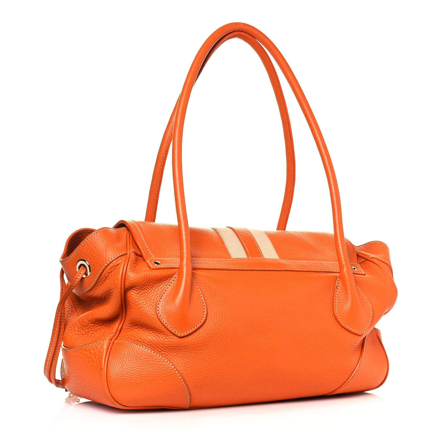 Vitello Daino Lizard Shoulder Bag Orange