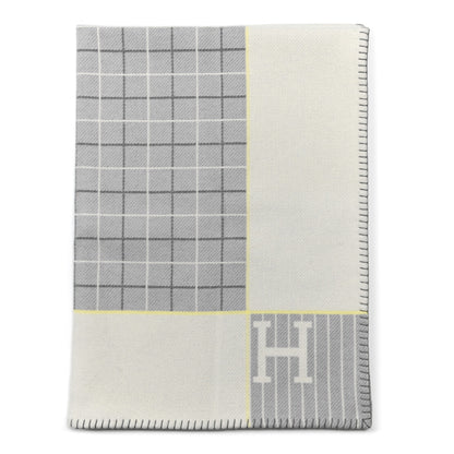 Hermes Wool Cashmere Avalon Cabriole Blanket Gris Perle 1 of 3