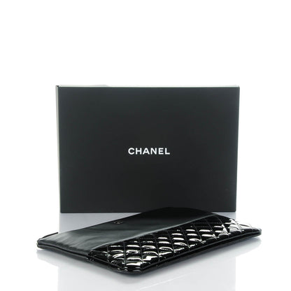 Chanel Lambskin Patent Quilted Large Cosmetic Case Black 4 of 7