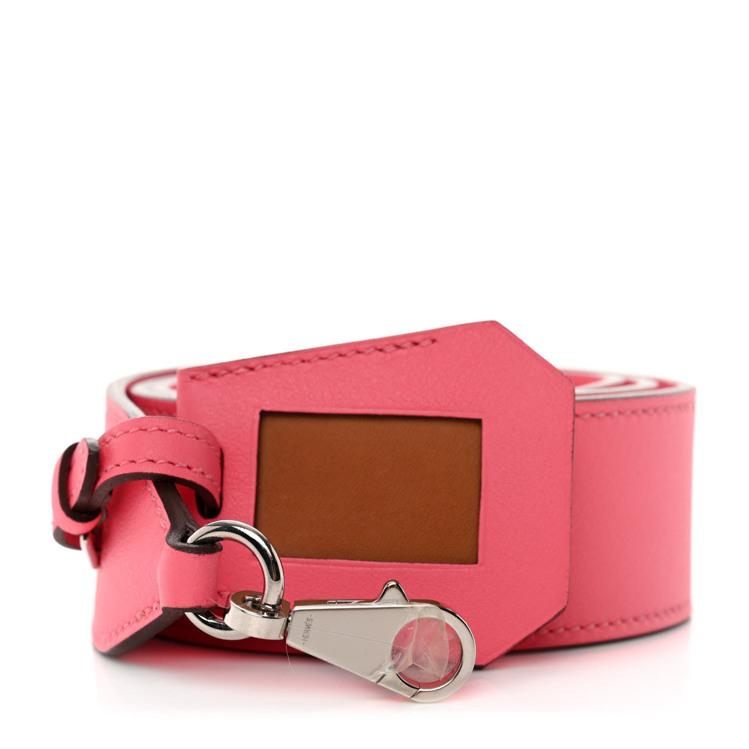 Hermes Swift 38mm Etiquette Shoulder Strap Rose Azalee Toffee 1 of 5