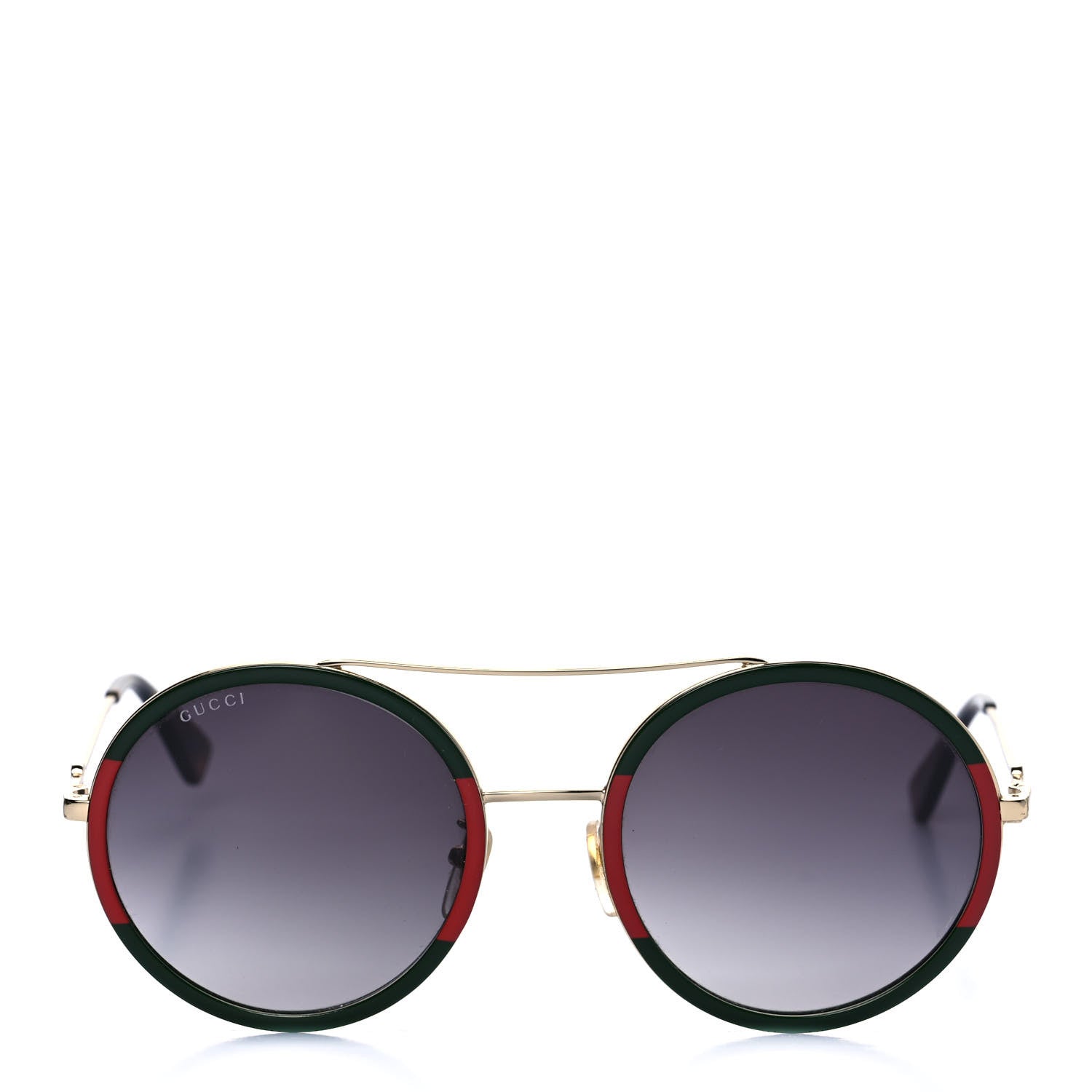 Gucci Metal Round Frame Sunglasses GG0061S Blue Red 2 of 10