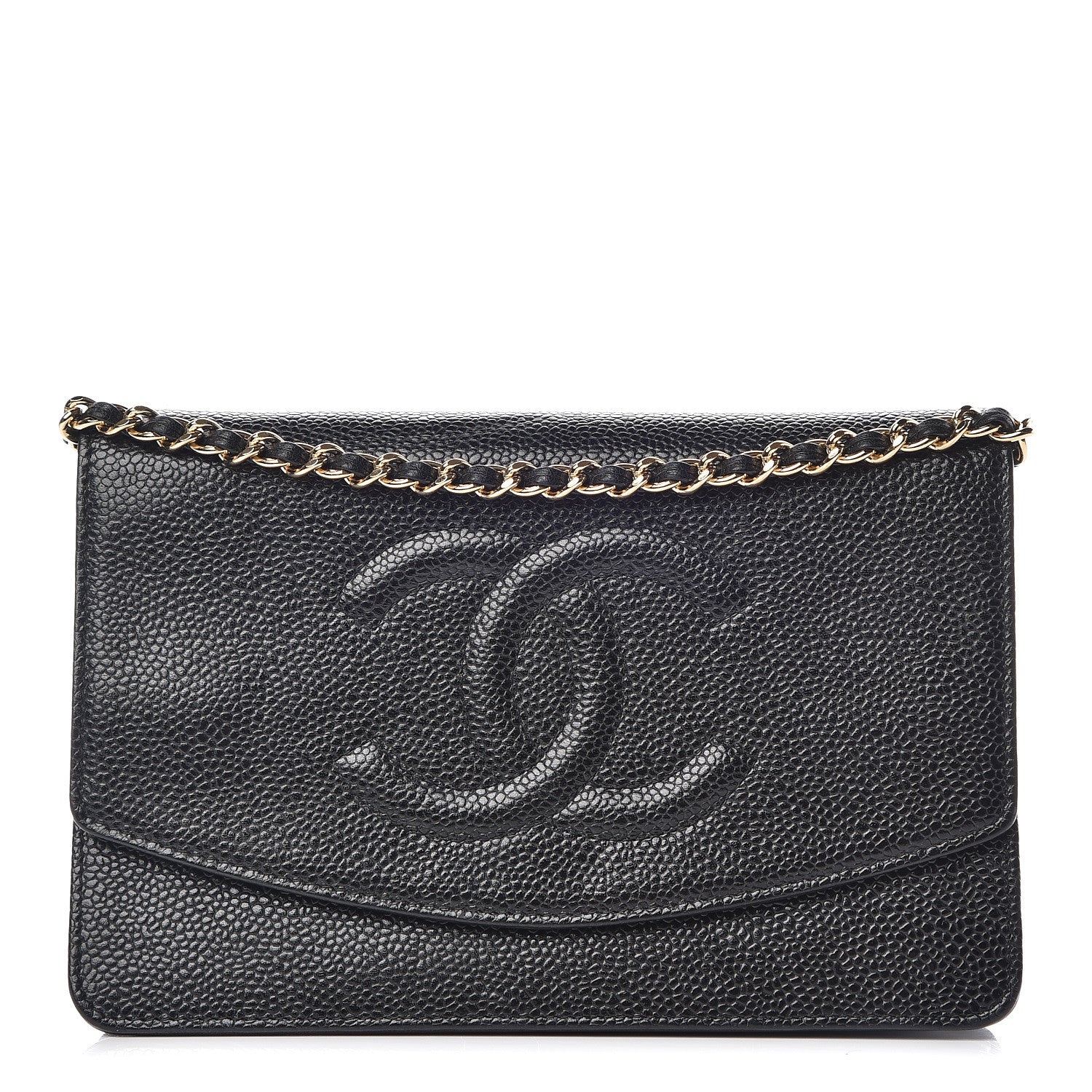 Chanel Caviar Timeless CC Wallet On Chain WOC Black 1 of 11