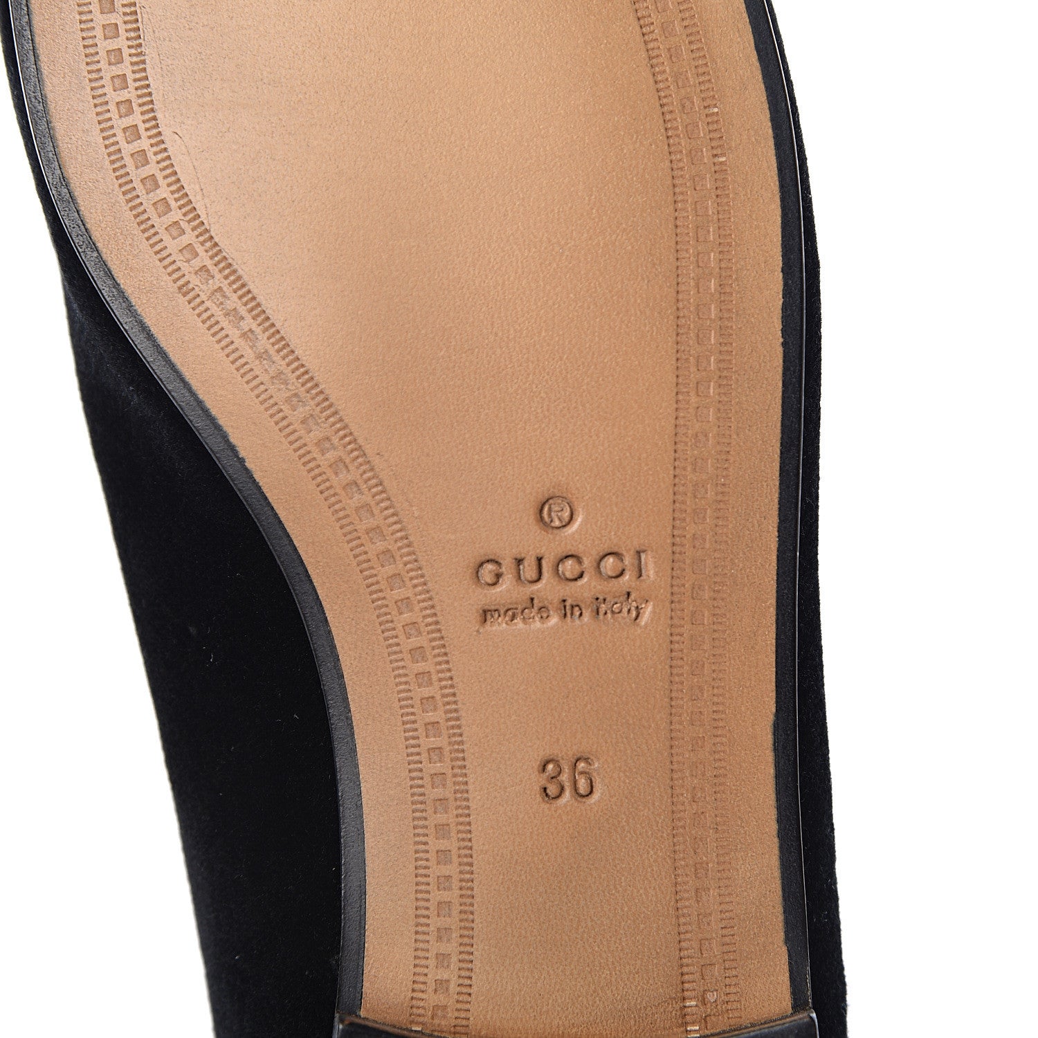 Gucci Velvet Horsebit Womens Jordaan Loafers 36 Black 8 of 9